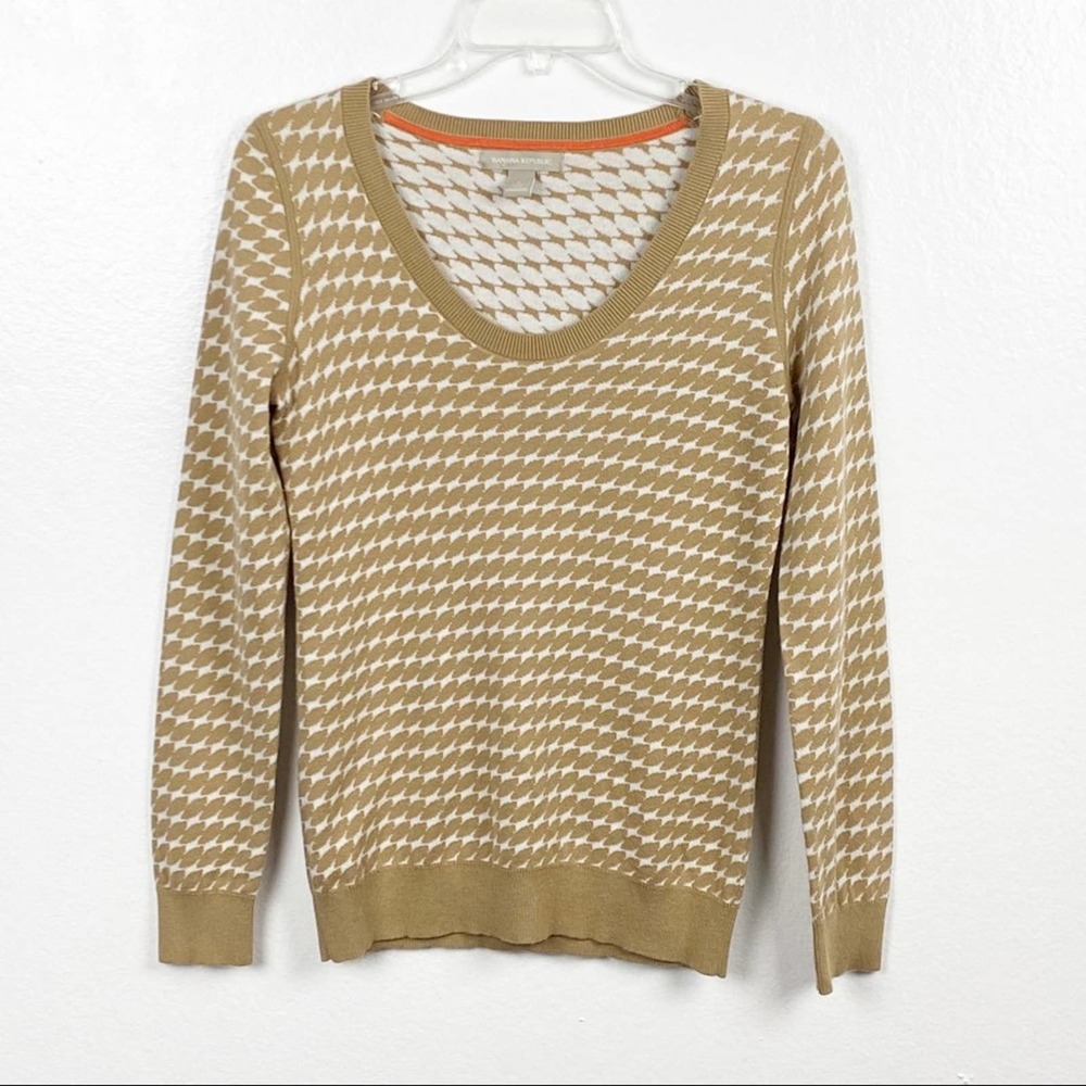 BANANA REPUBLIC Gold Cream Long Sleeves Sweater Small Casual Cozy Fall Winter